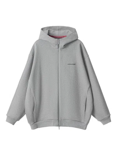 Monochrome Zip-up Hoodie In Gray