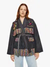 Monoki Rodeo Silk Kimono Jacket In Blue