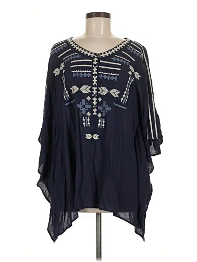 Pre-owned Monoreno 3/4 Sleeve Blouse In Blue