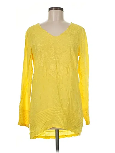 Pre-owned Monoreno Long Sleeve Blouse In Yellow