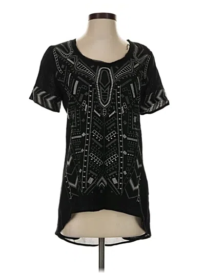 Pre-owned Monoreno Short Sleeve Blouse In Black