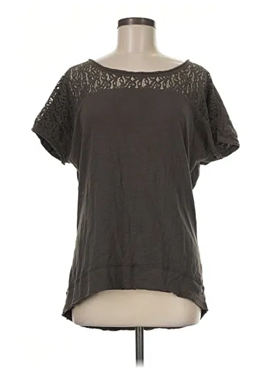 Pre-owned Monoreno Short Sleeve Top Gray Scoop Neck Tops