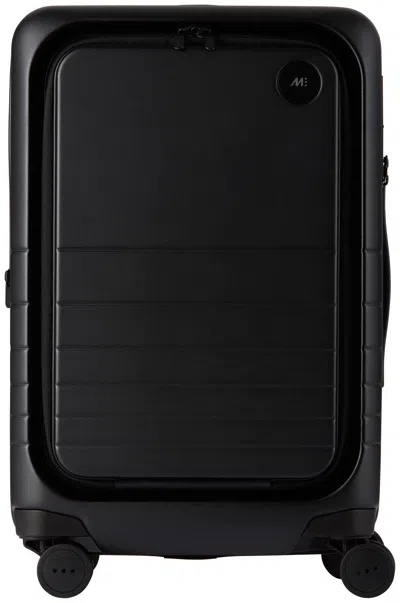 Monos Black Expandable Carry-on Pro Suitcase In Midnight Black