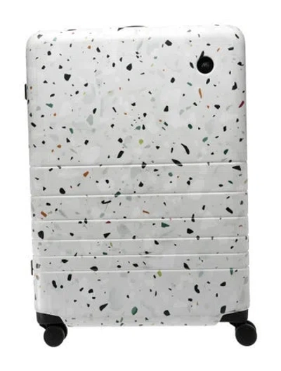 Pre-owned Monos Hard Shell Speckled Suitcase In Blue/white