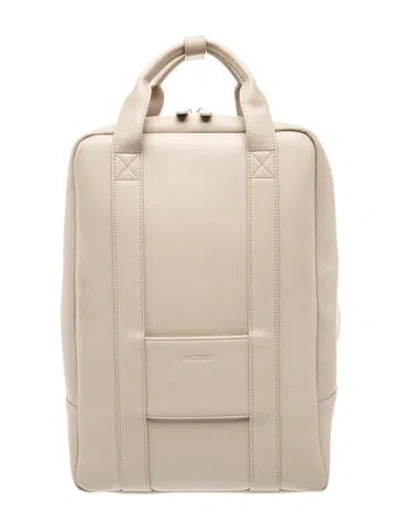 Pre-owned Monos Leather Backpack In Gray