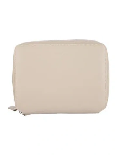 Pre-owned Monos Leather Brand Stamped Cosmetic Bag In Neutrals