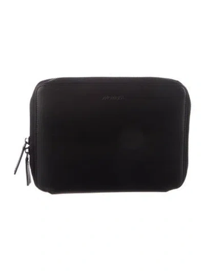 Pre-owned Monos Leather Brush Case In Black