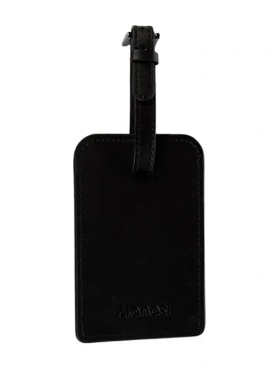 Pre-owned Monos Leather Logo Luggage Tag In Black
