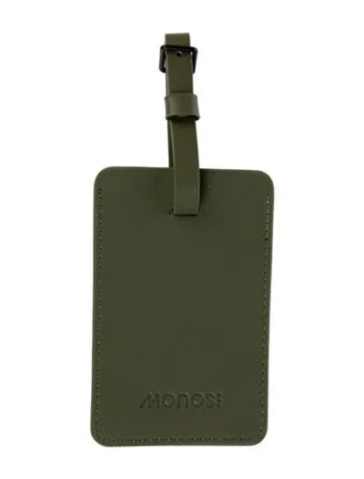 Pre-owned Monos Leather Logo Luggage Tag In Green