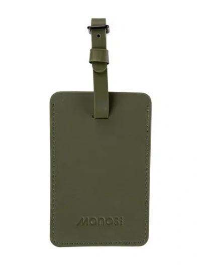 Pre-owned Monos Leather Logo Luggage Tag In Green