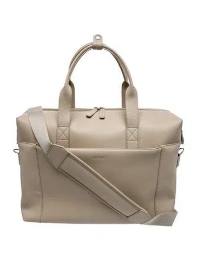 Pre-owned Monos Leather Weekender Bag In Neutral