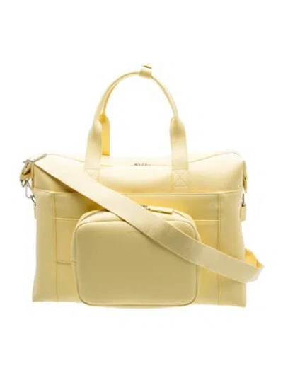 Pre-owned Monos Leather Weekender Bag In Yellow