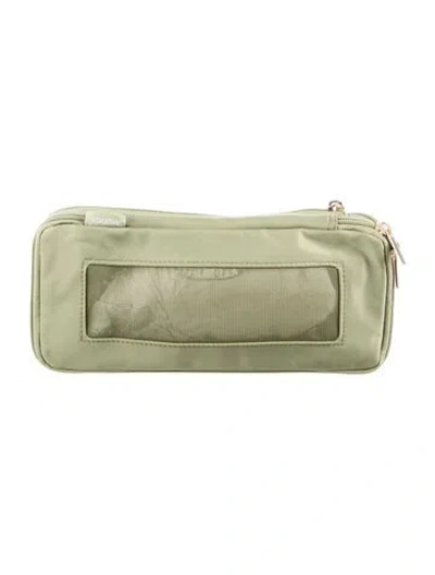 Pre-owned Monos Nylon Travel Pouch In Green
