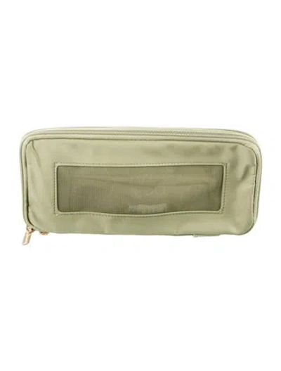 Pre-owned Monos Nylon Travel Pouch In Green