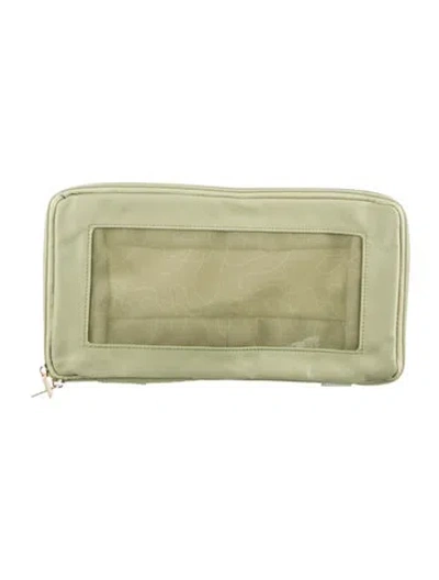 Pre-owned Monos Nylon Travel Pouch In Green