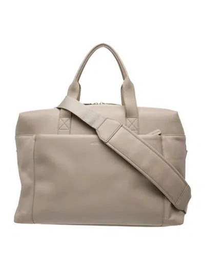 Pre-owned Monos Vegan Leather Messenger Bag In Neutral