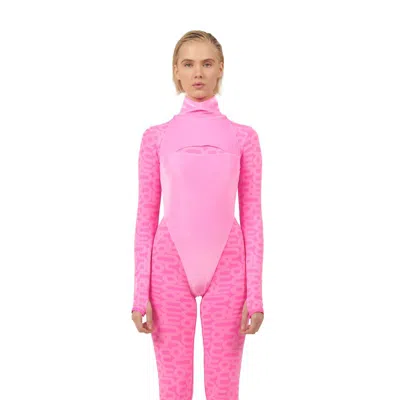Monosuit Body Open Heart Pink Bodysuit