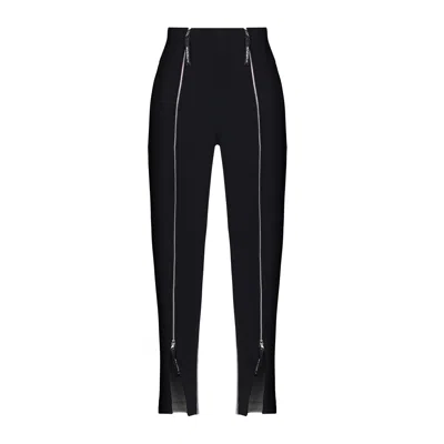 Monosuit Black / Grey Black & Gray Full Length High-waist Relaxed Fit Tapered Cotton Casual Women's Pants Ban In Black/grey
