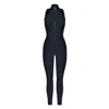 Monosuit Women's Black Jumpsuit Bodysuit Americana With Back Secret Zippers In Black