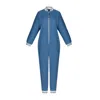 Monosuit Women's Secret Zippers Cotton Bombersuit Jumpsuit With Pants- Blue In Blue