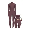 Monosuit Women's Brown Cocoa Long Sleeve Turtleneck Zip Up Full Bodysuit Total Zipper In Brown
