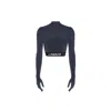 Monosuit Women's Croptop Long Sleeves Black In Black