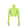 Monosuit Women's Croptop Mask Ring - Green In Green