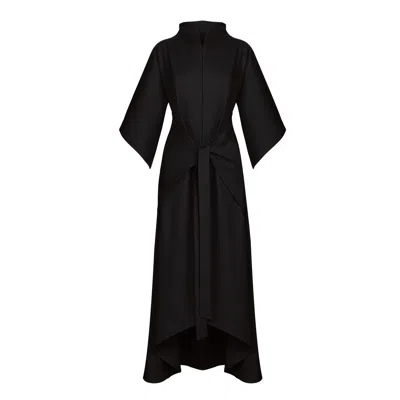 Monosuit Women's Viscose Long Elegant Dress Lea With High Neckline- Black