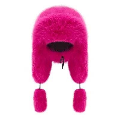 Monosuit Women's Pink / Purple Fancy Poodle Faux Fur Hat Fuchsia In Pink/purple