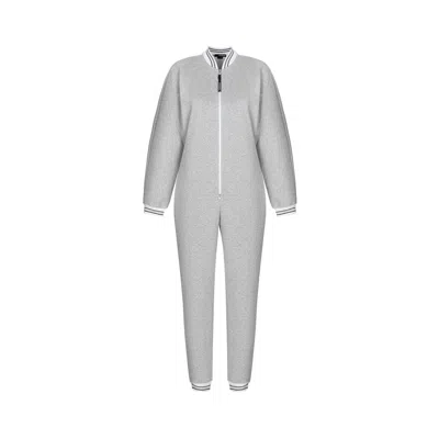 Monosuit Women's Premium Grey Bombersuit Jumpsuit Long Sleeves