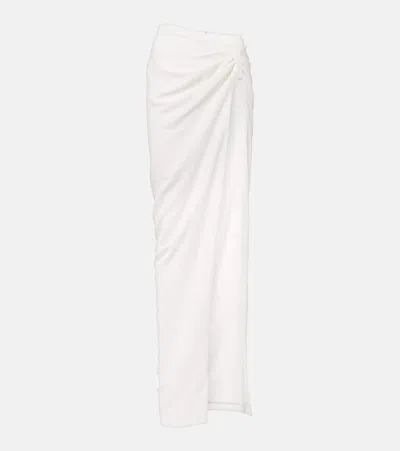 Monot Asymmetric Crêpe Maxi Skirt In White