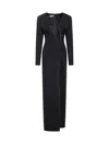 Monot Mônot Long Black Asymmetrical Dress In Black