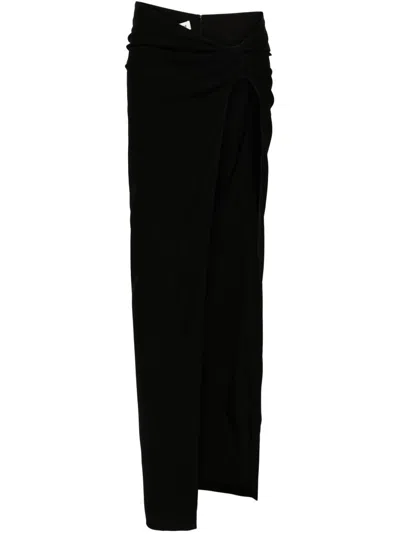 MONOT BLACK ASYMMETRIC MAXI SKIRT