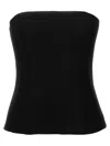 Monot Strapless Crepe Bustier Top In Black