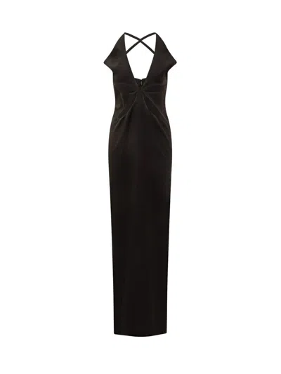 Monot Black Petal Cut Out Long Dress