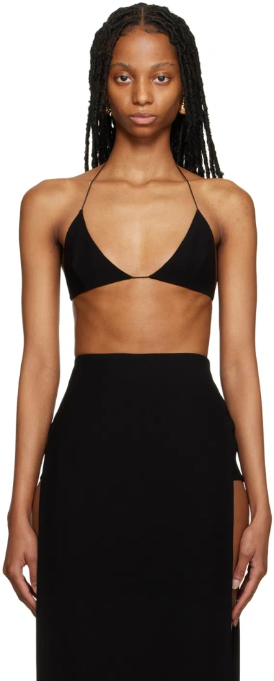 Monot Black Self-tie Bra In Black 22797556