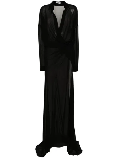 Monot Black Sheer Maxi Dress