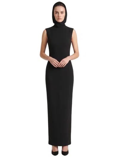 Monot Black Solid Hood Maxi Dress