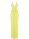 Monot Long Yellow Chiffon Bustier Dress In Yellow