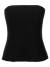 Monot Strapless Crepe Bustier Top In Black