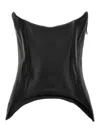 Monot Leather Strapless Fitted Mini Top In Black