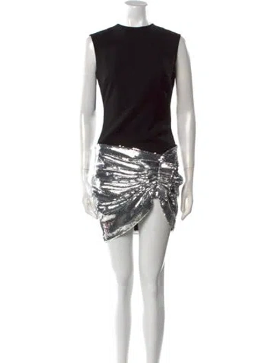 Pre-owned Monot Colorblock Pattern Mini Dress In Black