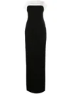 Monot Colour-block Off-shoulder Maxi Dress In Schwarz