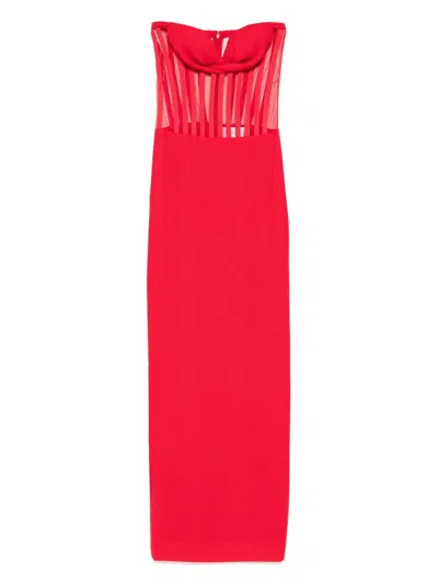 MONOT CORSET-DETAIL GOWN - WOMEN'S - POLYESTER/VISCOSE