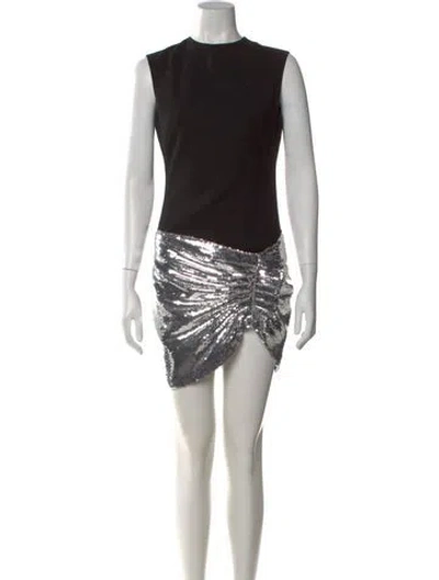 Pre-owned Monot Crew Neck Mini Dress In Multi