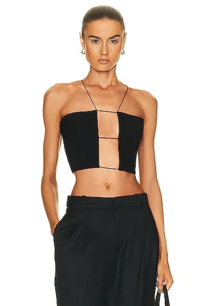 Monot Cutout Crop Top In Black