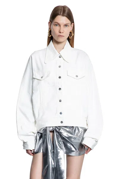 Monot Denim Boyfriend Jacket In White