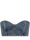 Monot Denim Headband Top In Blue