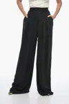 Monot Double-pleated Chiffon Palazzo Pants In Black
