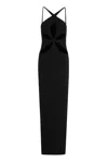 Monot Elegant Long Black Dress In Black
